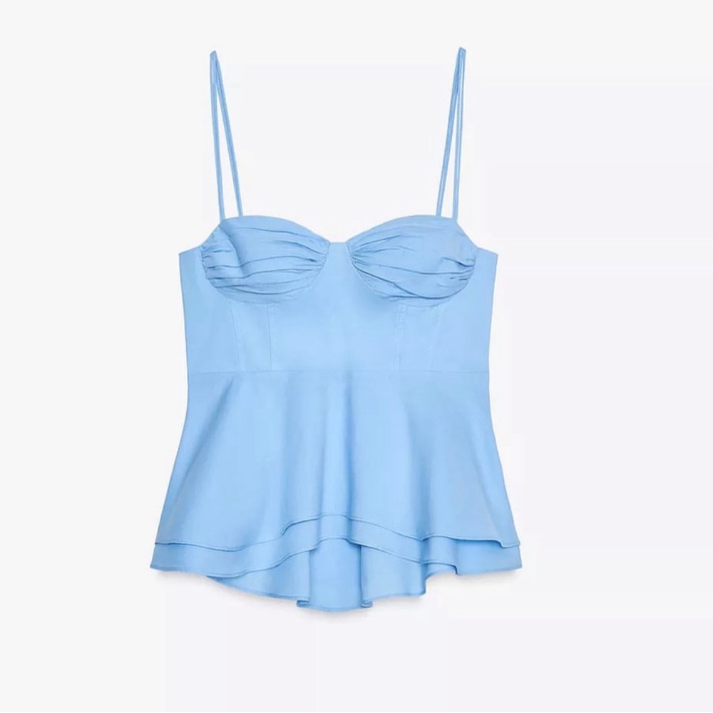 Zara Tie Sleeve Bustier Tank Size Small